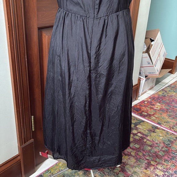 Velvet Brand Silk dress lingerie slip lined/silk black/black lace low V-neck - Picture 11 of 15